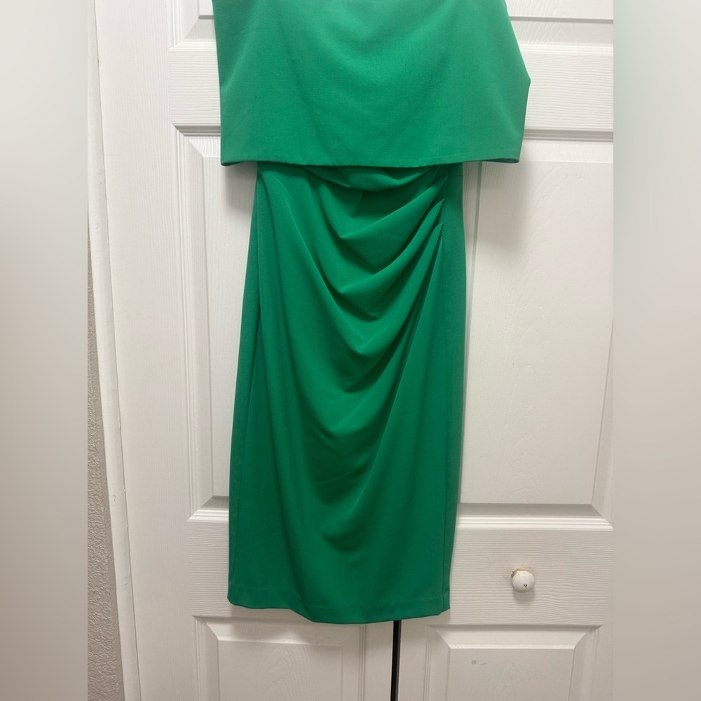 Vince Camuto Green Off-Shoulder Sheath Dress - Picture 6 of 6